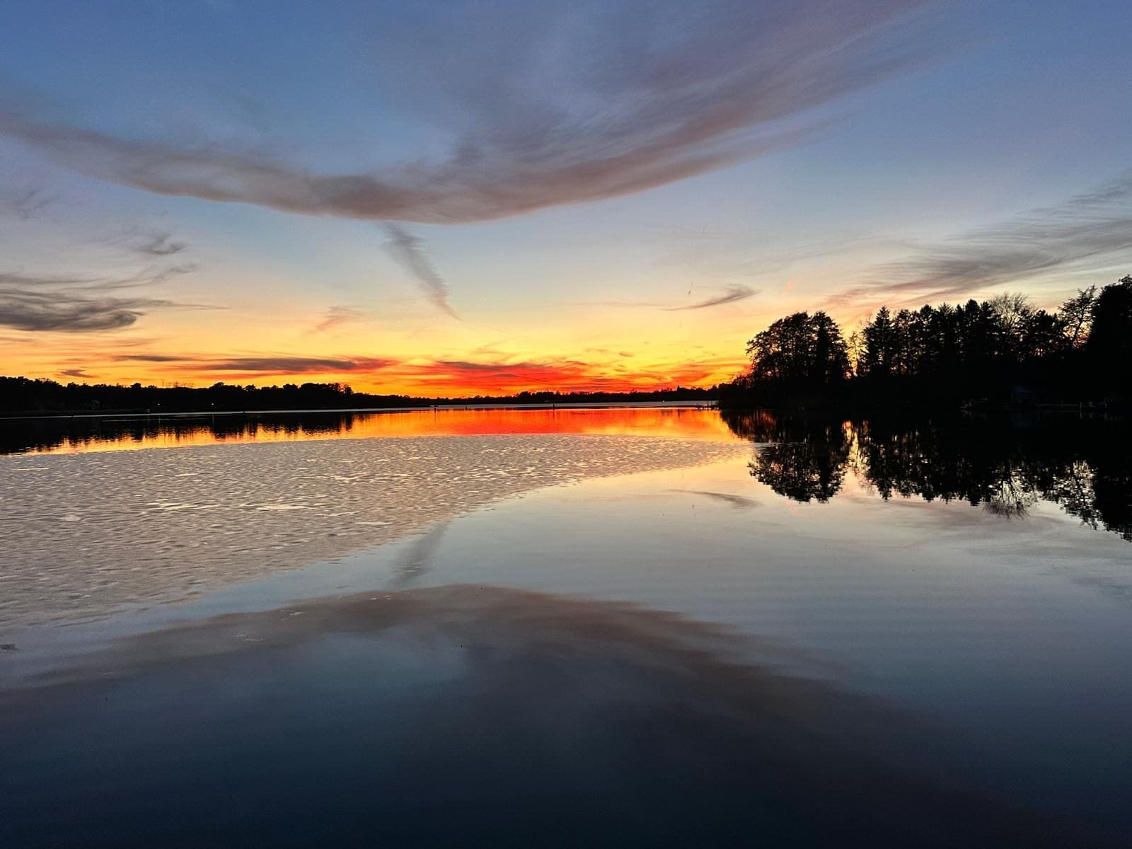 Seepanorama bei Sonnenuntergang am Krüpelsee, Kablow